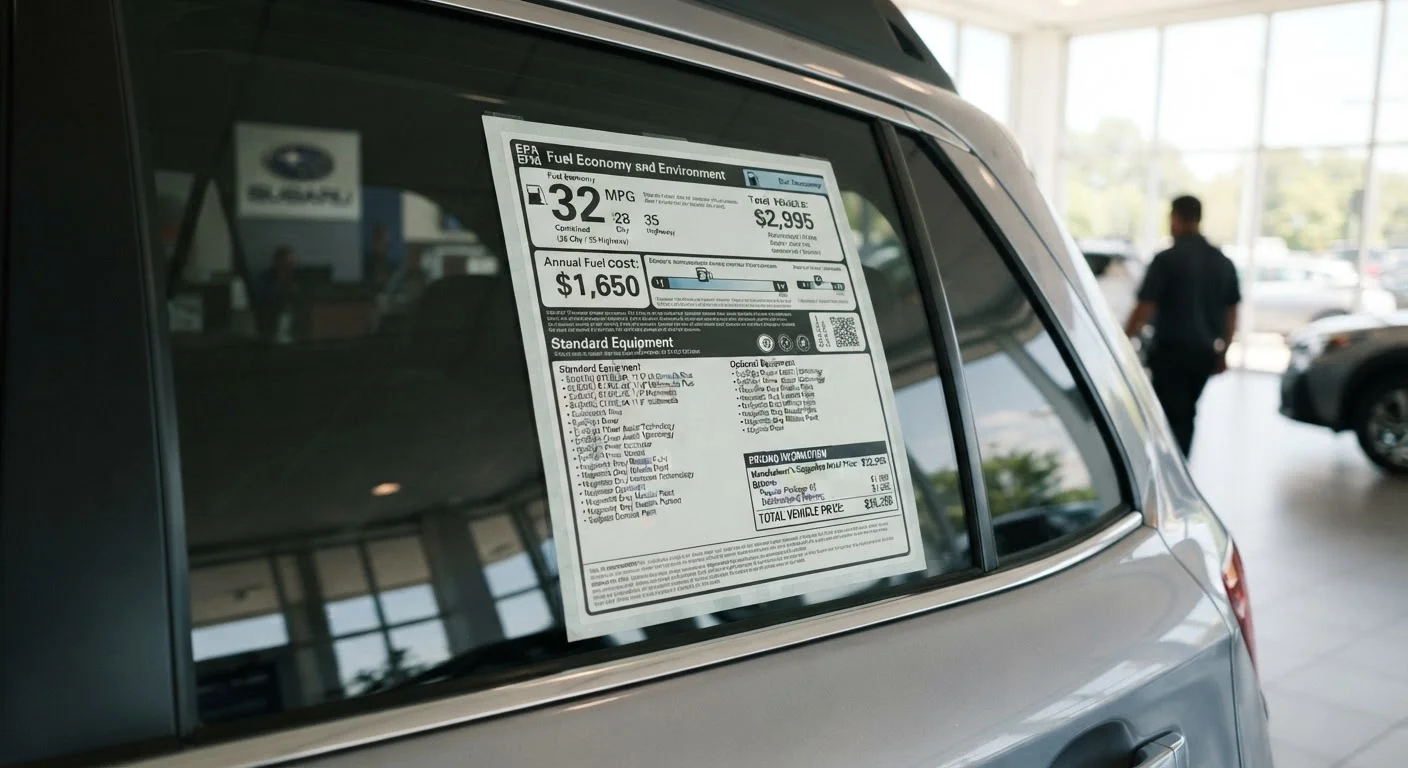 What the Window Sticker on a New Car Is Actually Telling You